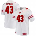 Men's Wisconsin Badgers NCAA #43 Preston Zachman White Authentic Under Armour Stitched College Football Jersey DP31O21HE